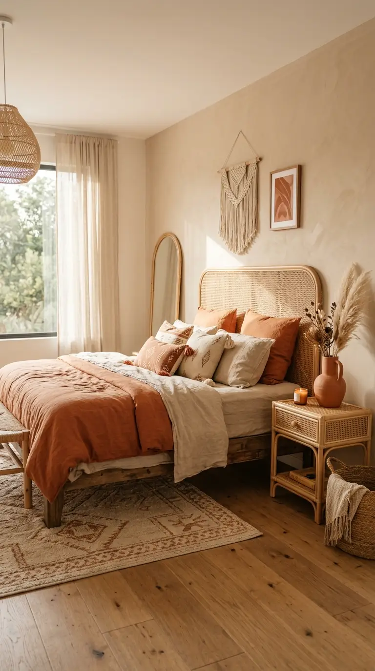Earthy Terracotta And Rattan Layers
