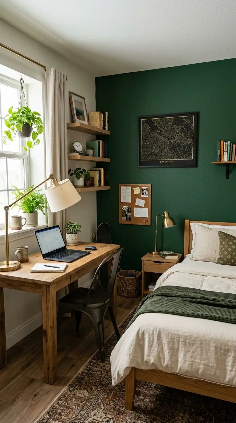 Forest Green Study Bedroom