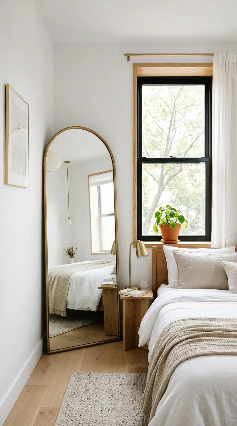 Large Mirror Beside Window
