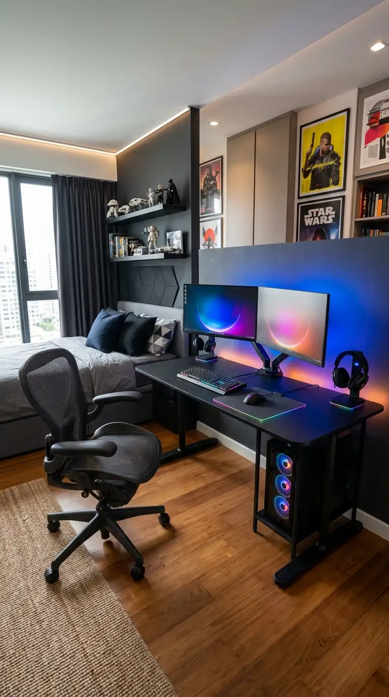LED Gaming Desk Setup
