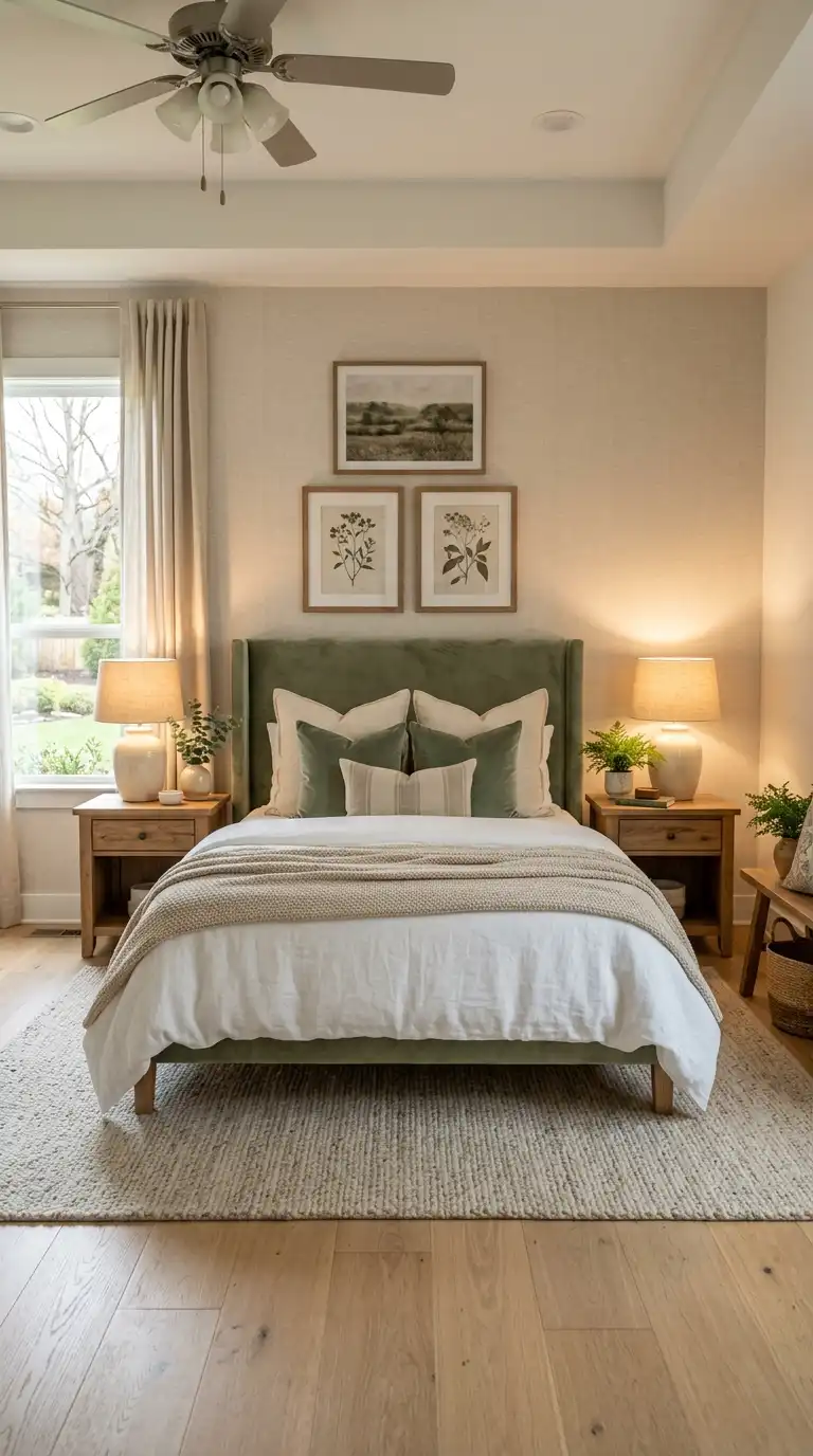 Matching Lamps Beside Upholstered Beds