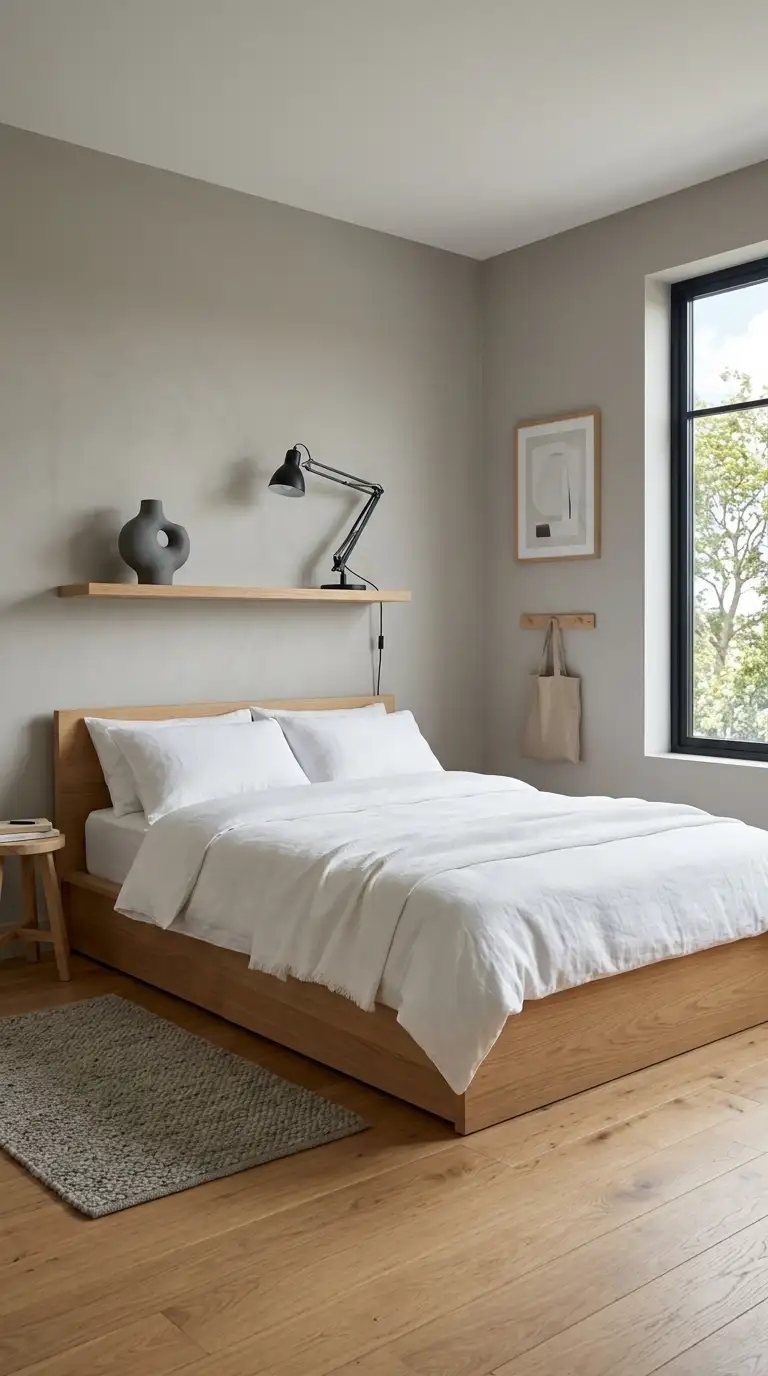Minimalist Gray Bedroom Setup