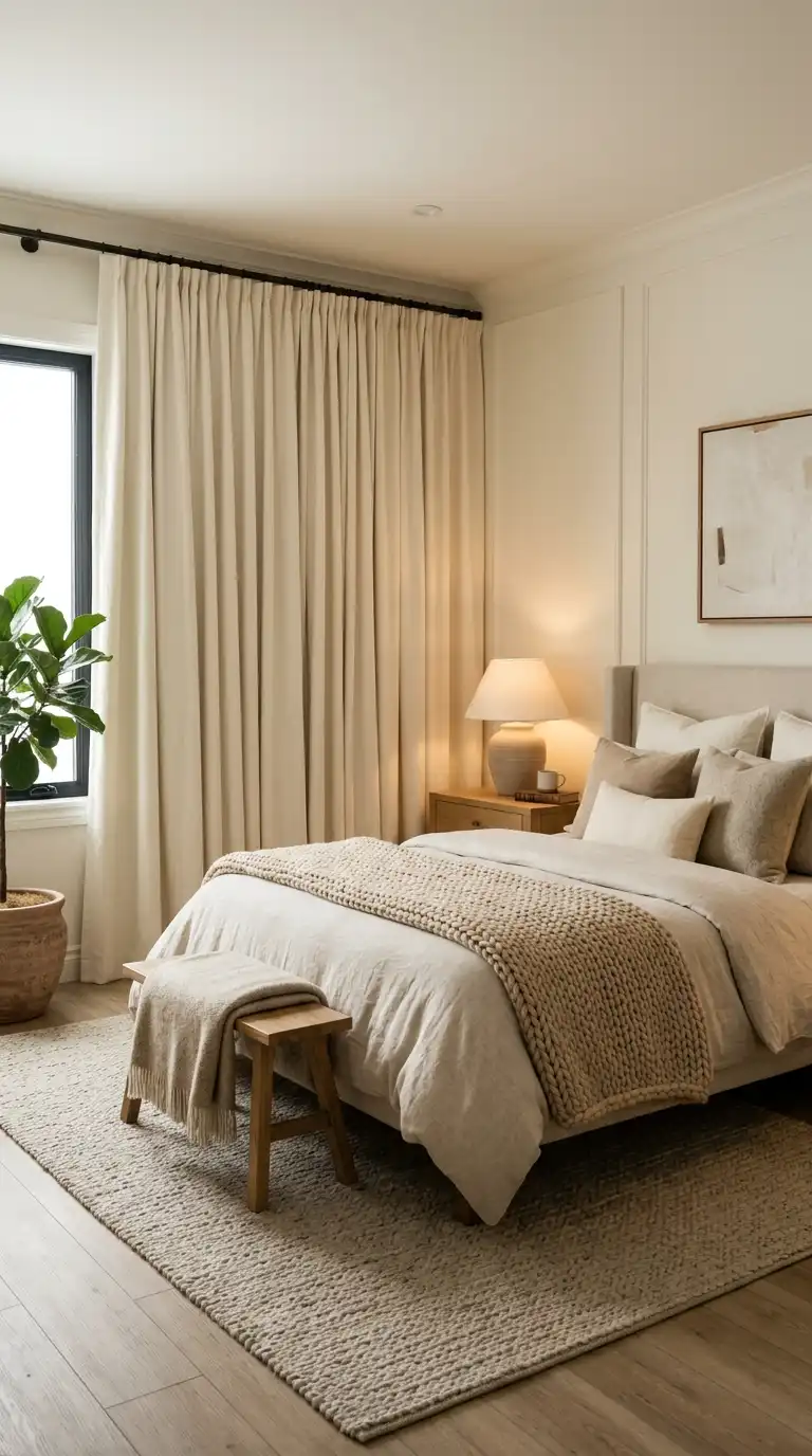 Minimalist White Blackout Curtain Panels