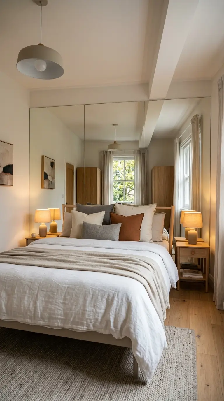 Mirror Panel Behind Bed
