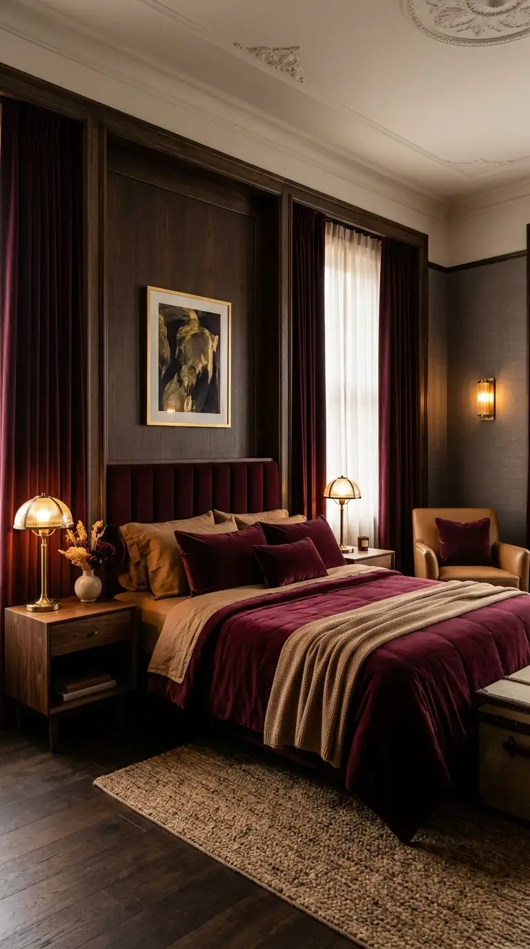 Moody Burgundy Bedroom Palette