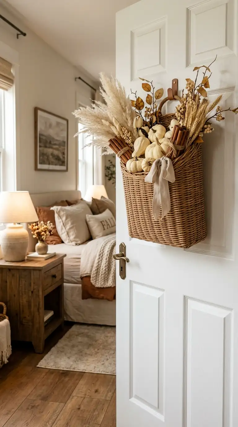 Natural Rattan Thanksgiving Door Basket