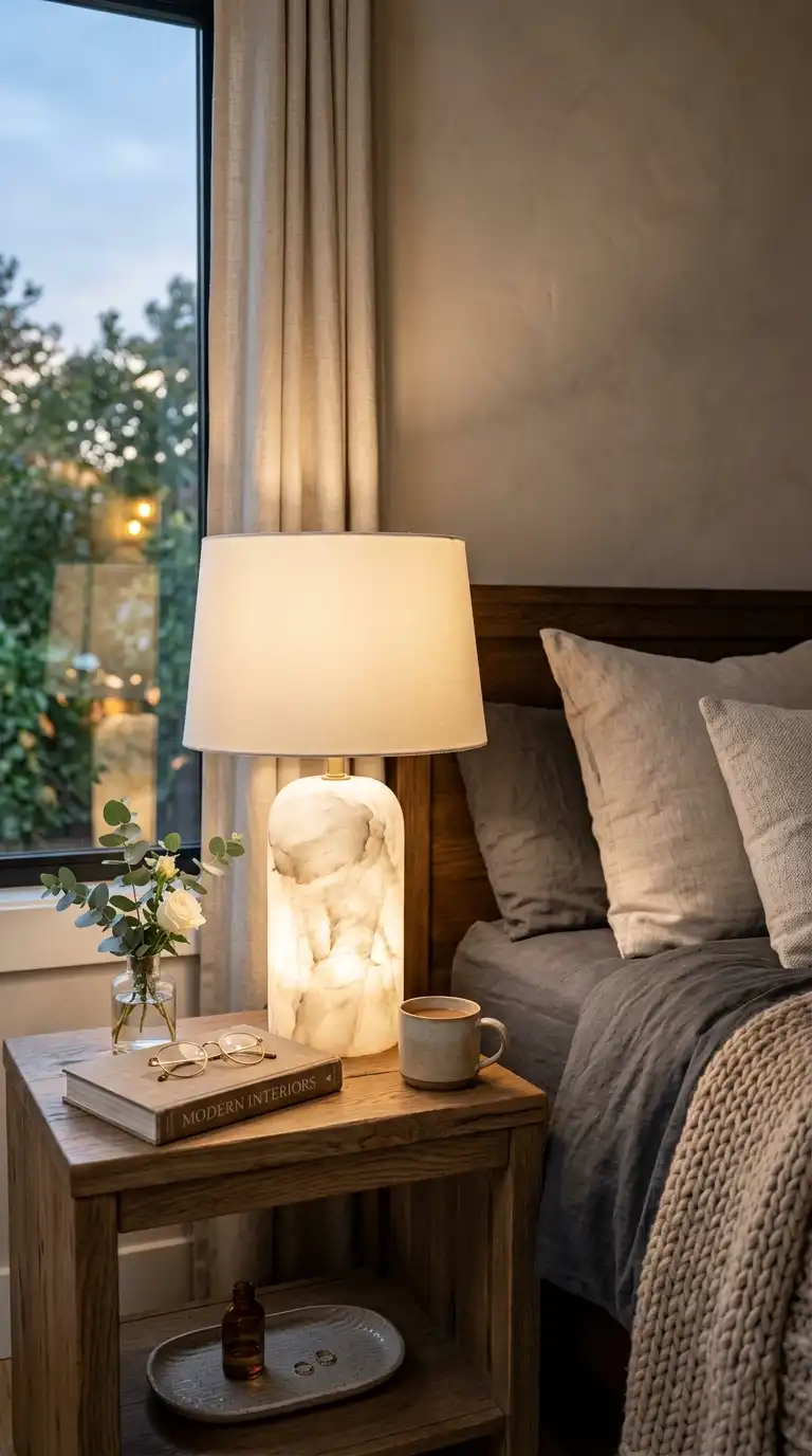 Natural Stone Lamp For Nightstands