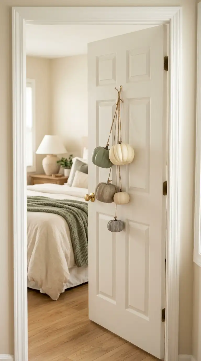 Neutral Pumpkin Door Hanging Display