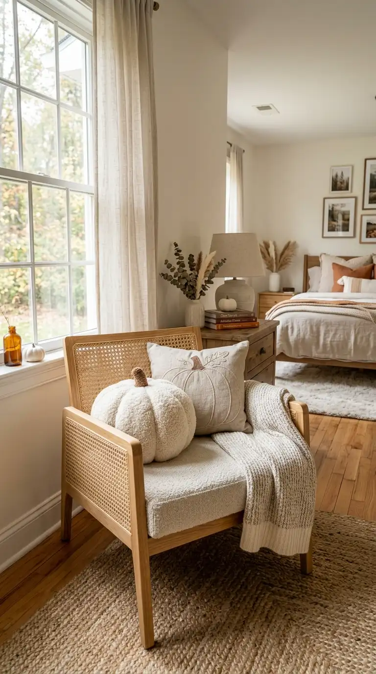 Neutral Pumpkin Pillow Accents