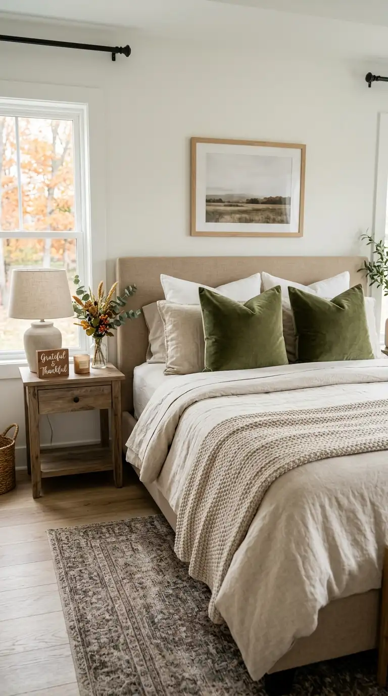 Olive Green Velvet Pillows