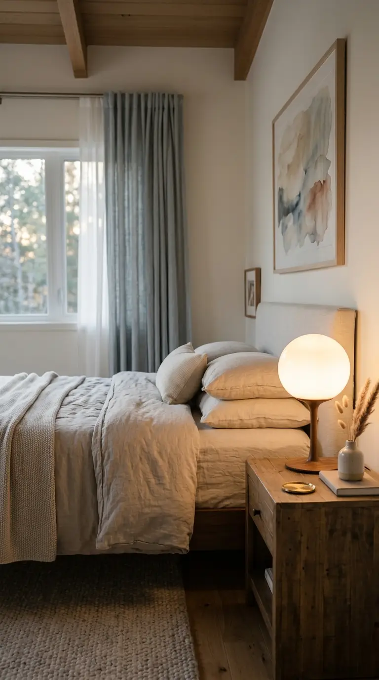 Opal Glass Globe Bedroom Lamp