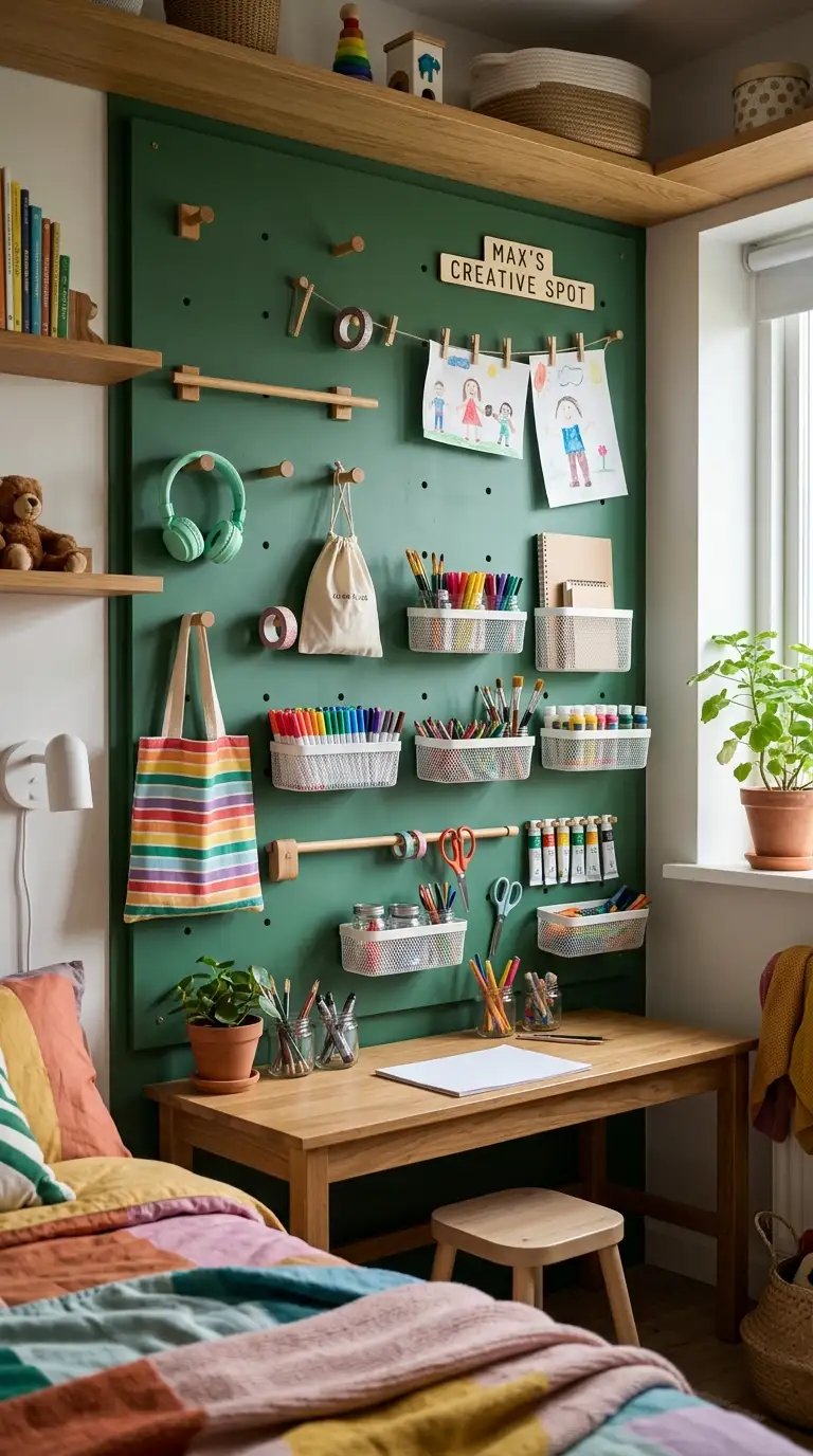 Pegboard Wall Organization Station