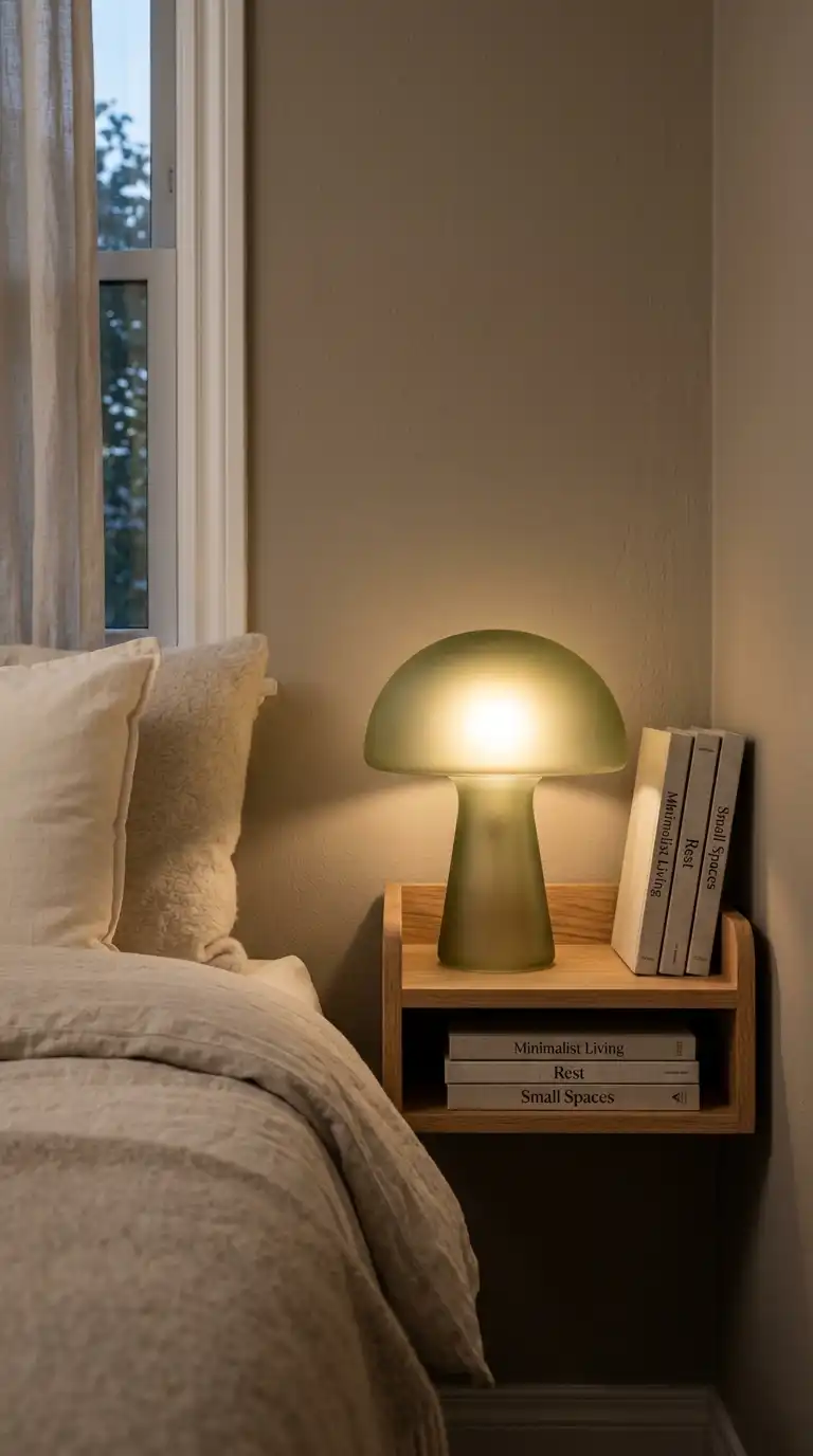 Petite Mushroom Lamp For Nightstands