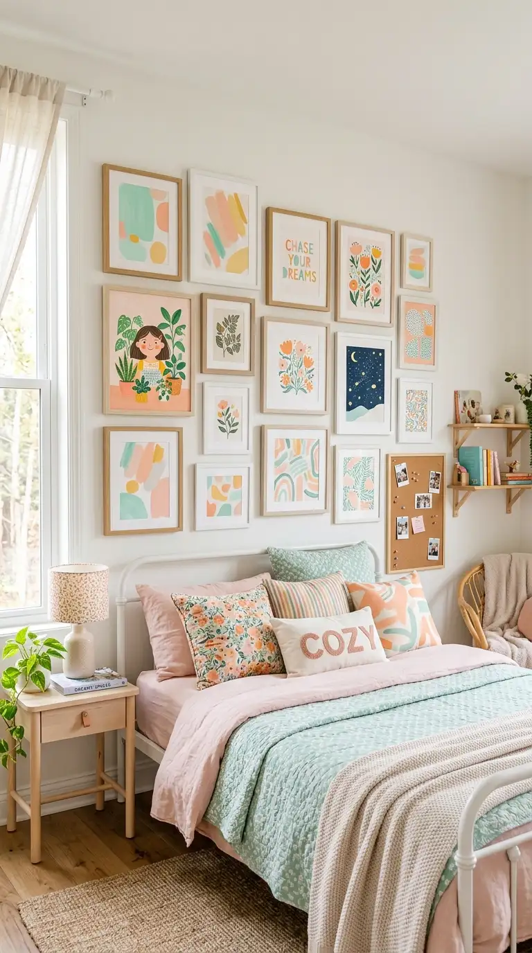 Playful Pastel Gallery Wall