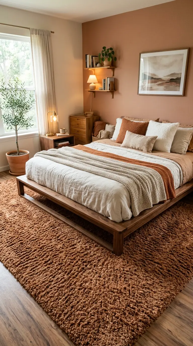 Plush Rug Under Platform Bed