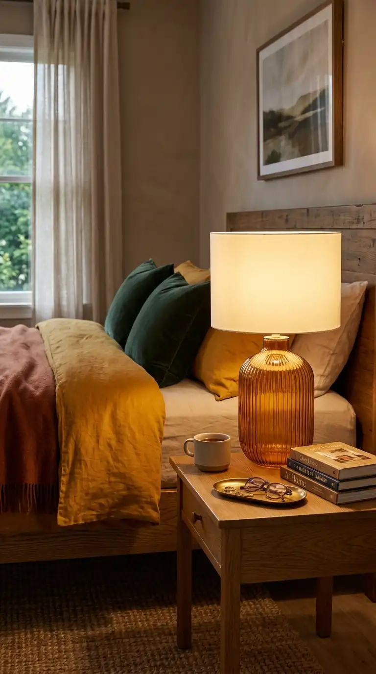 Ribbed Glass Bedside Lamp Ideas