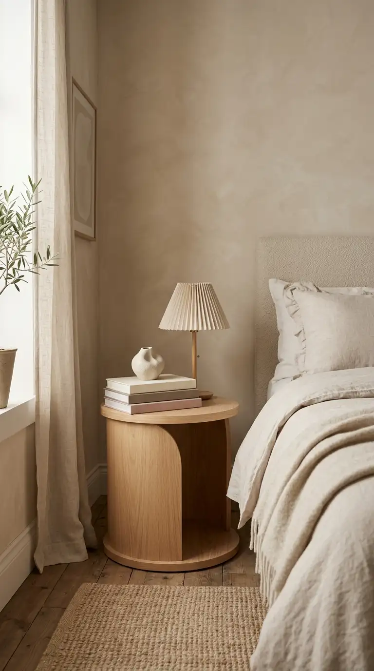 Sculptural Bedside Table Styling