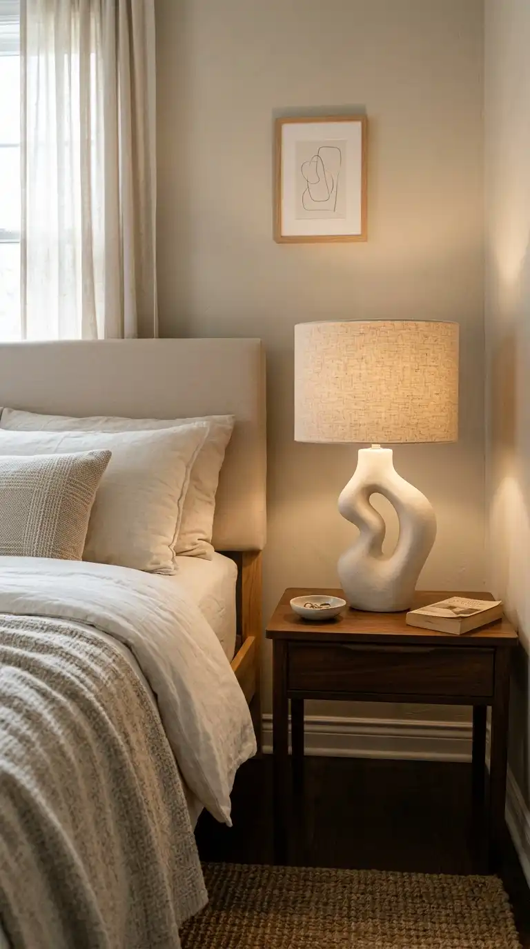 Sculptural Lamp With Curved Base