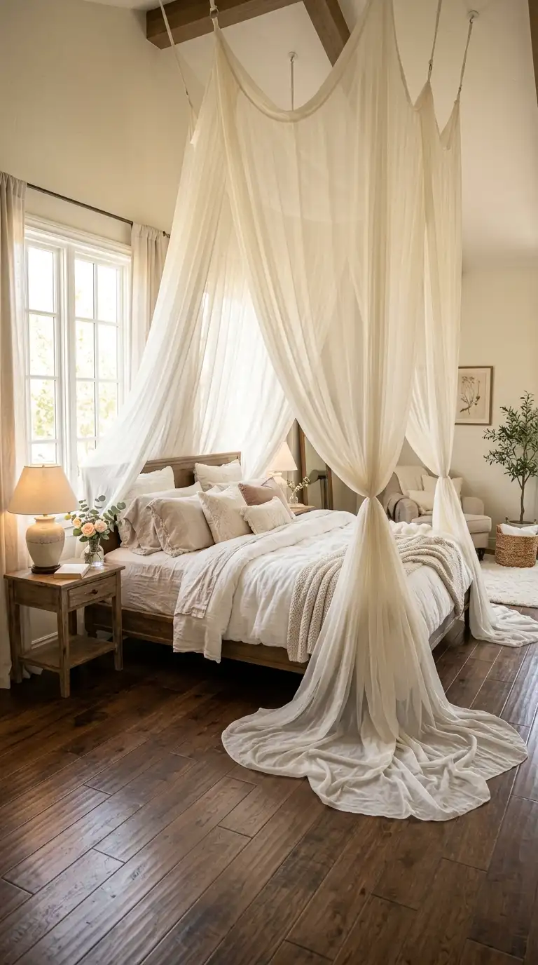 Sheer Canopy Bed Drapery