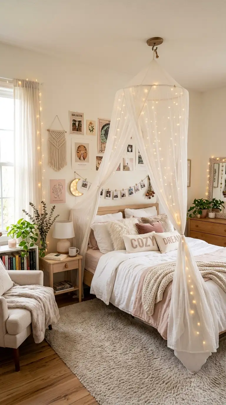 Sheer Canopy Over Bed