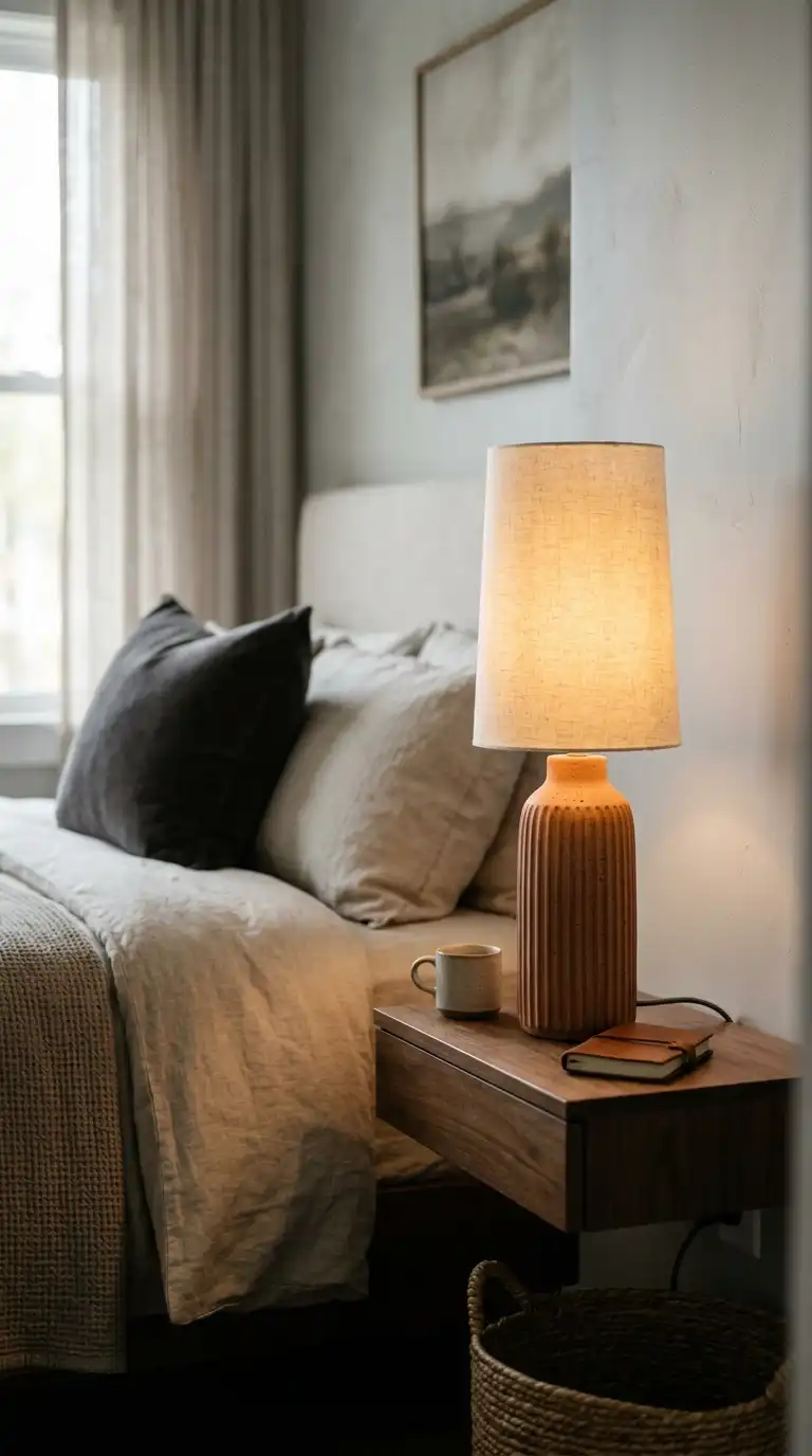 Slim Ceramic Lamp With Warm Glow