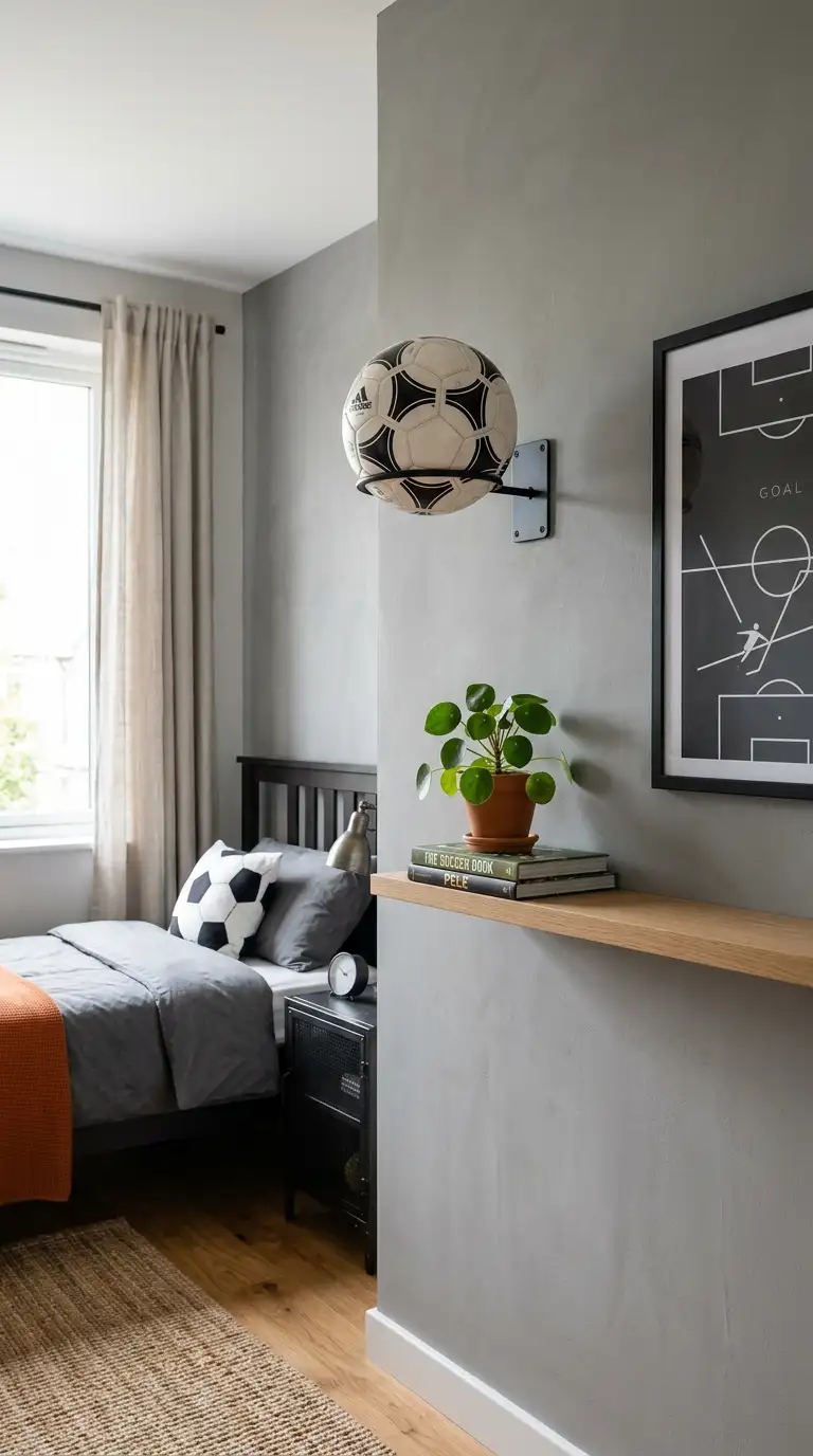 Soccer Ball Floating Wall Display