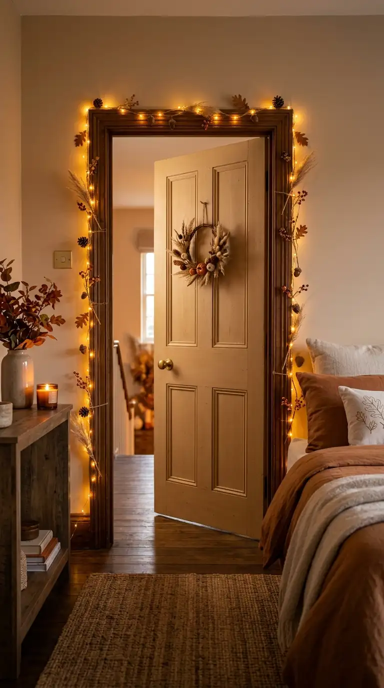 Soft Amber Lights Around Doorway