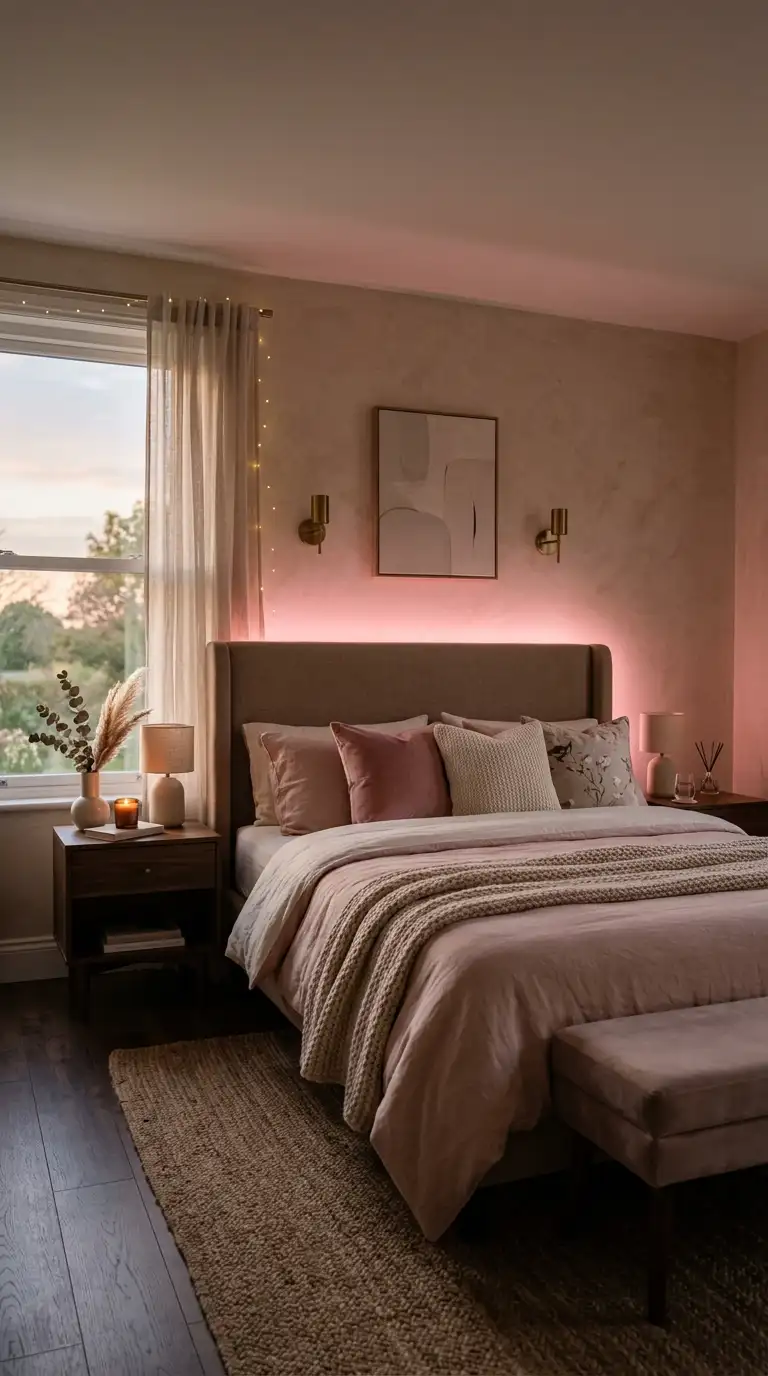 Soft Pink Accent Lighting