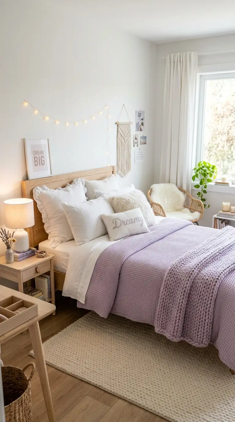 Soft Purple Layered Bedroom