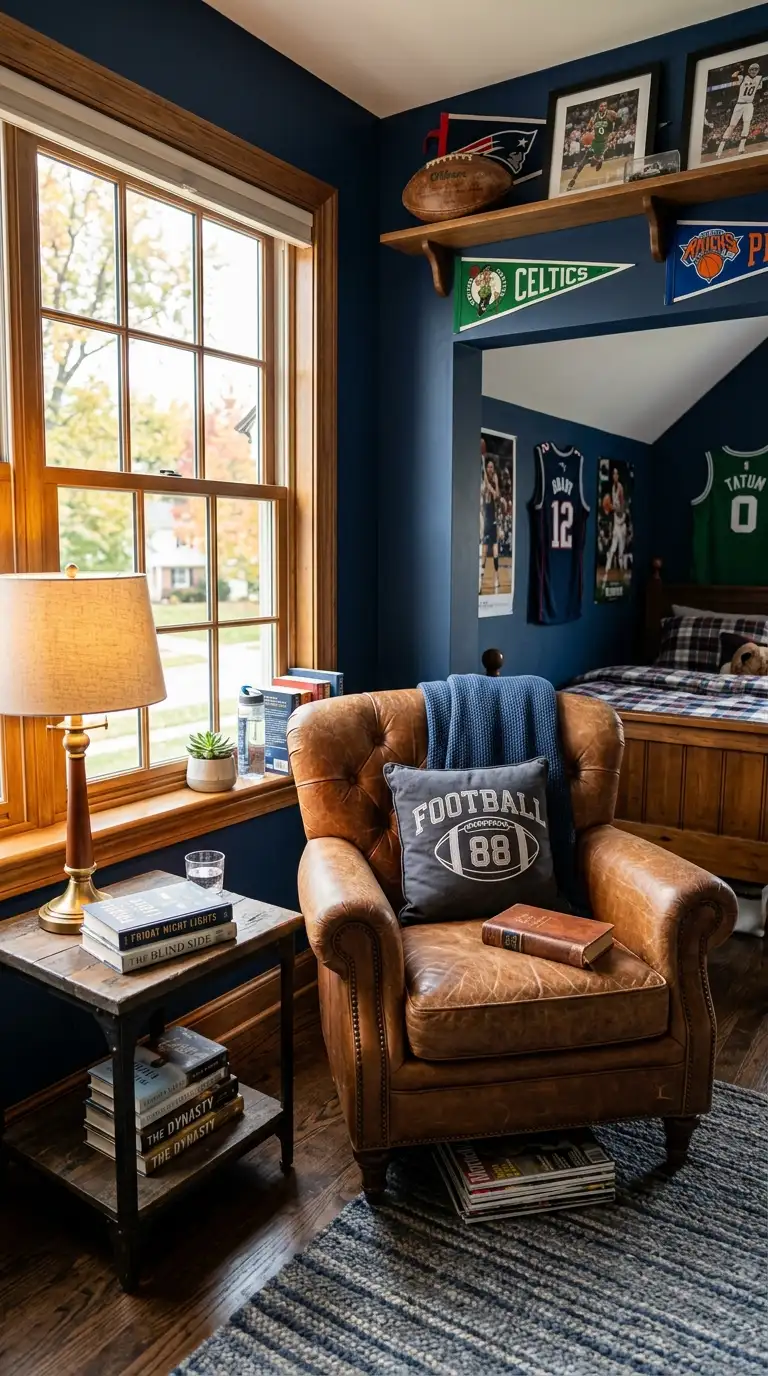 Sporty Lounge With Leather Chair