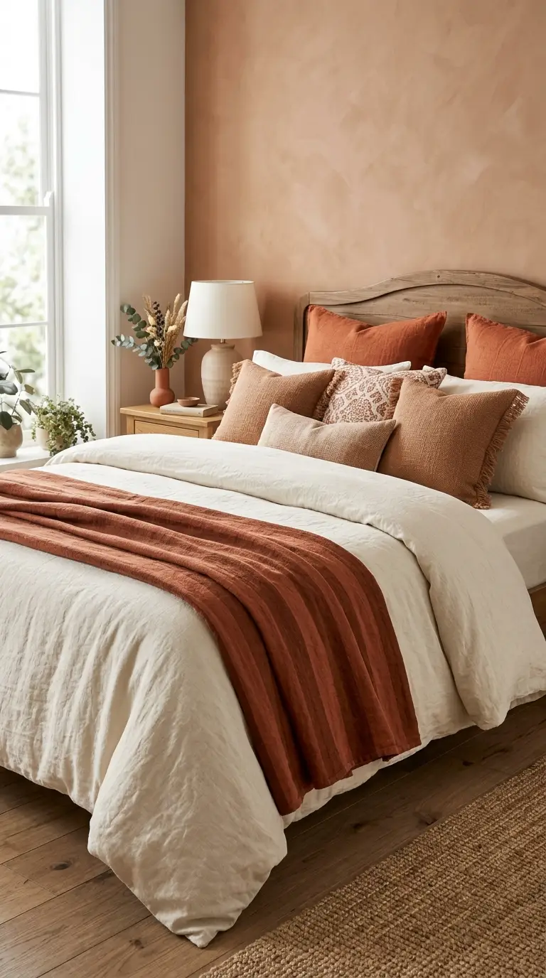 Terracotta And Cream Bedding