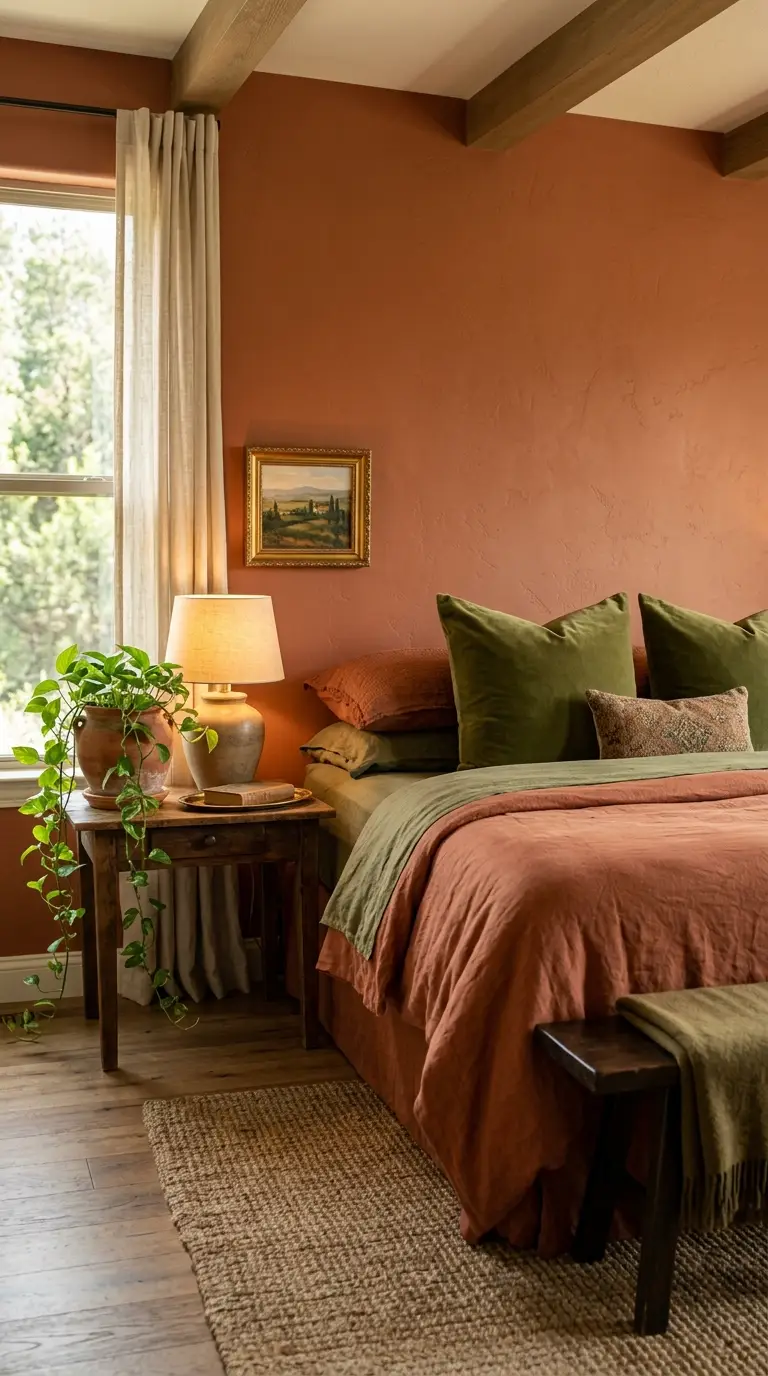 Terracotta And Olive Green