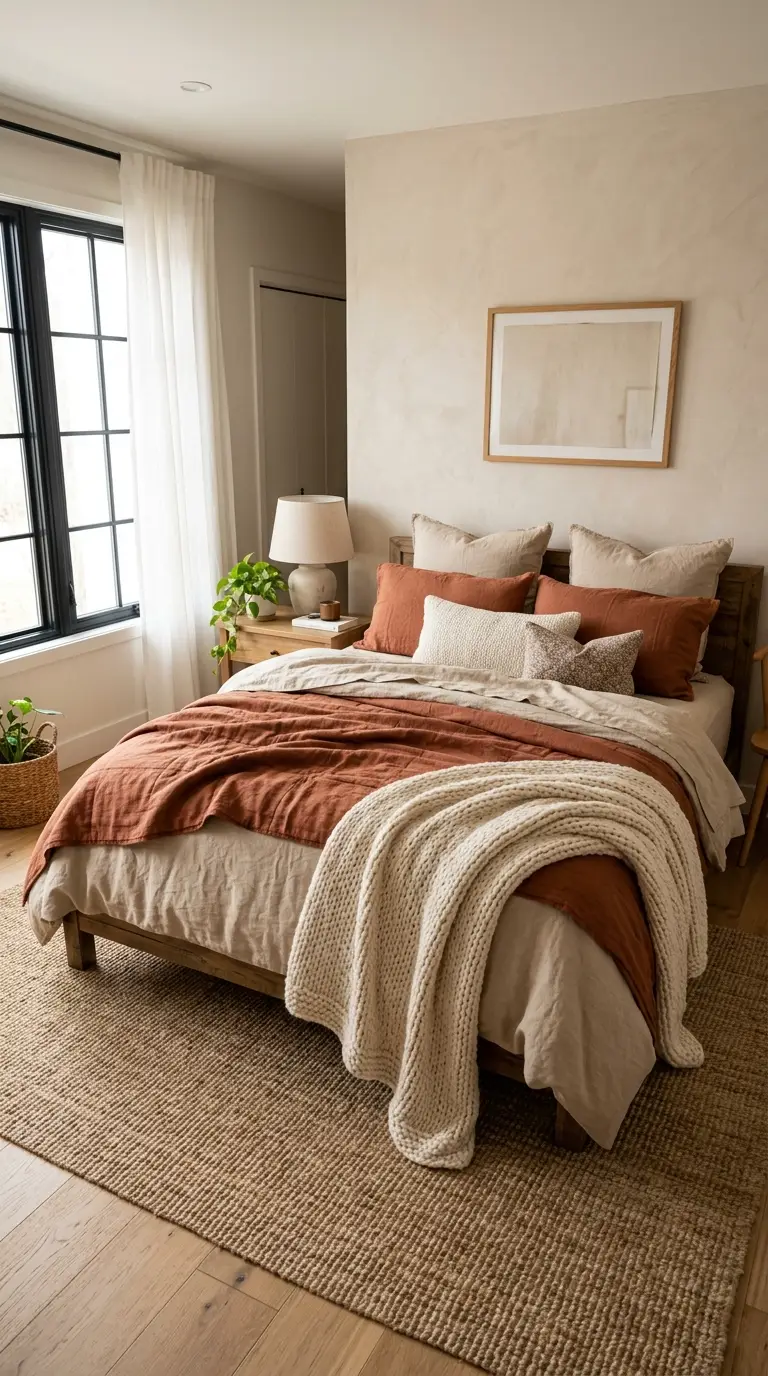 Terracotta Beige Layered Bedding