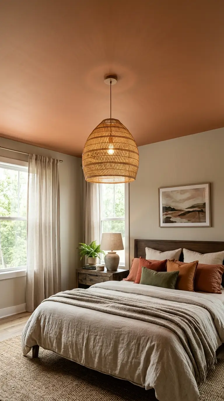 Terracotta Ceiling With Neutral Walls
