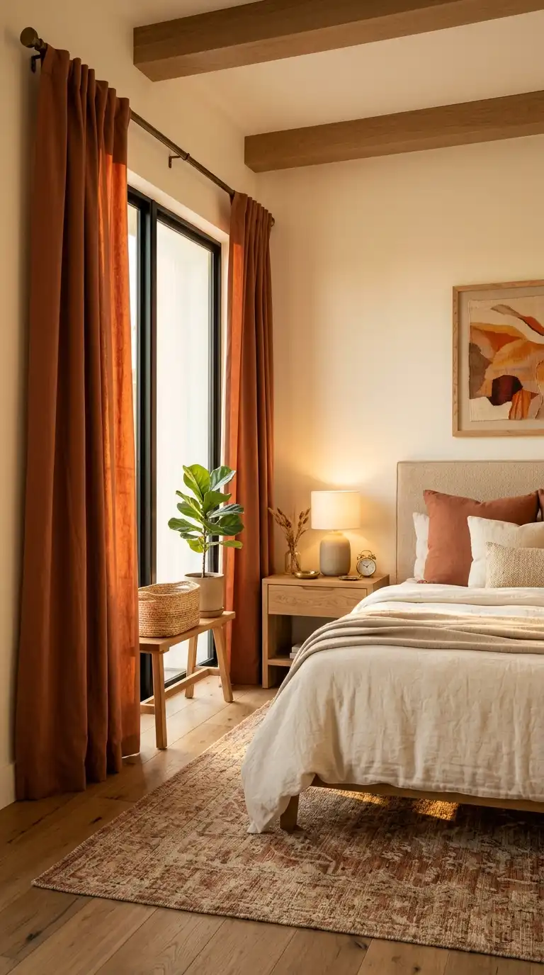 Terracotta Curtains For Cozy Bedrooms