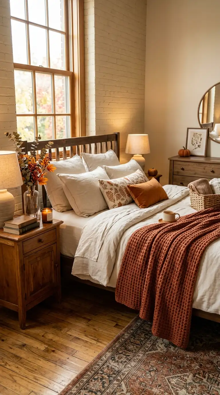 Terracotta Knit Bed Throw