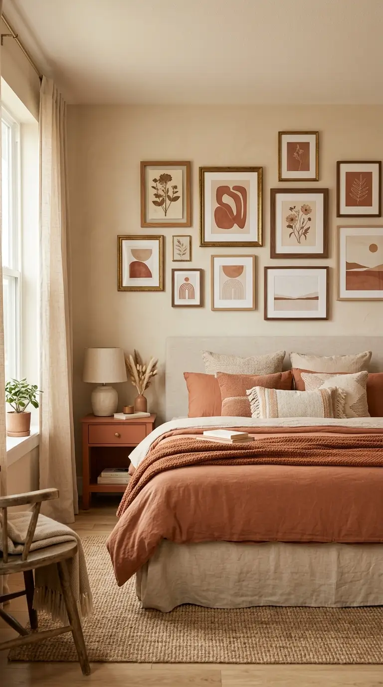 Tonal Terracotta Beige Gallery Wall