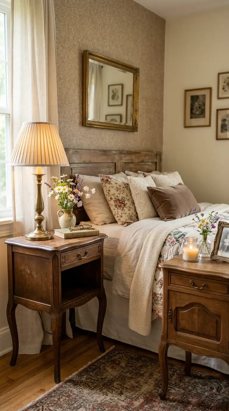 Vintage Bedside Table Accents