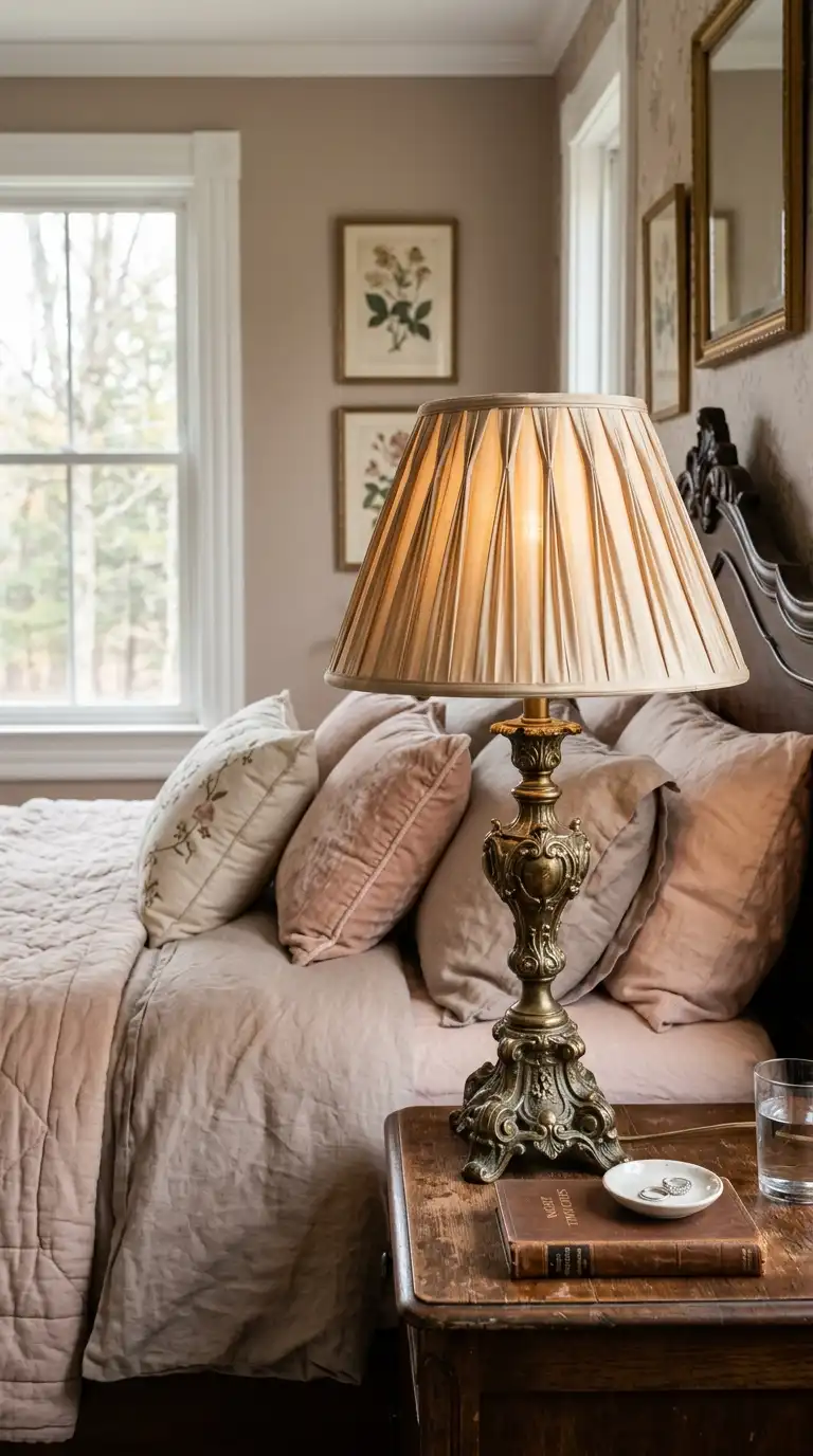 Vintage Lamp With Pleated Shade