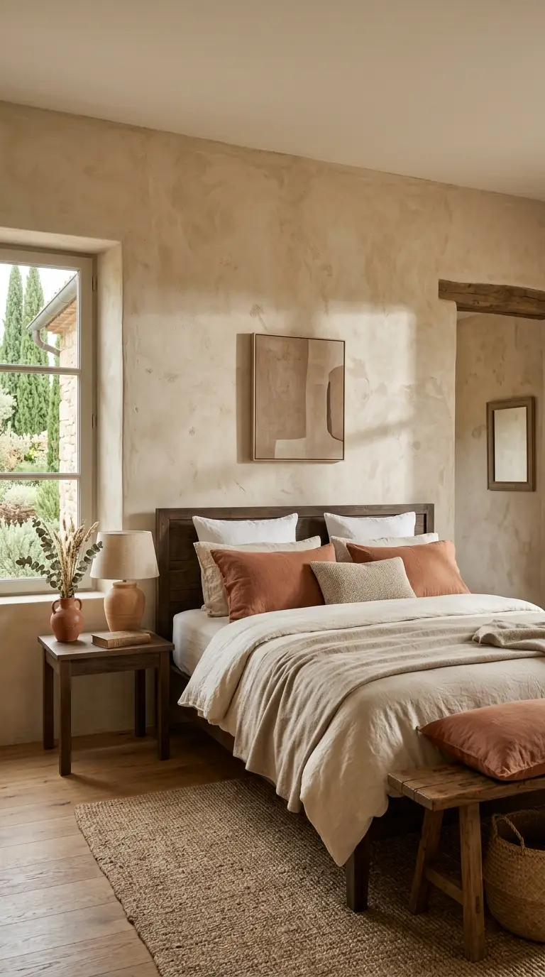 Warm Beige Plaster Terracotta Accents