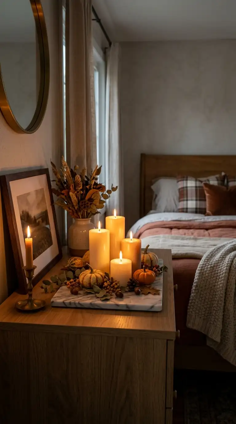 Warm Candlelit Bedroom Ambiance