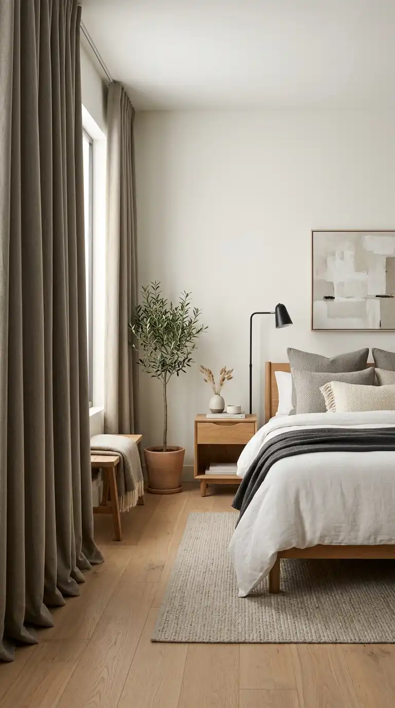 Warm Greige Floor Length Curtains