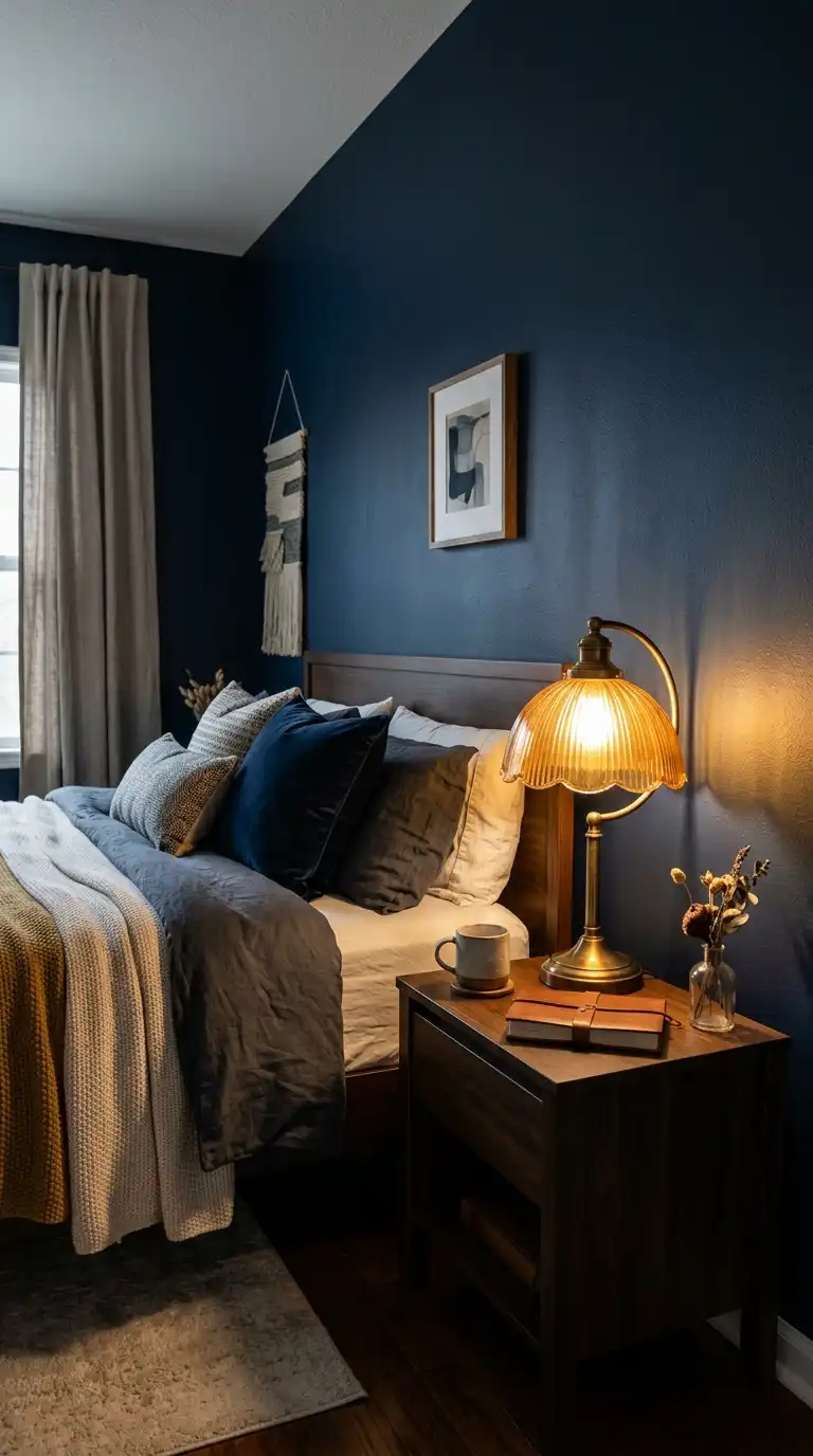 Warm Lamps Against Dark Walls