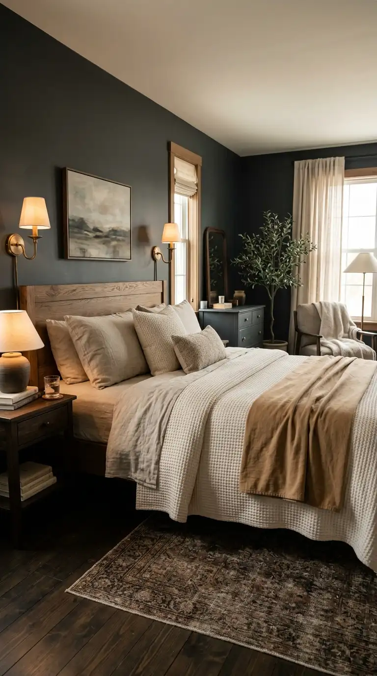 Warm Neutral Bedding For Contrast