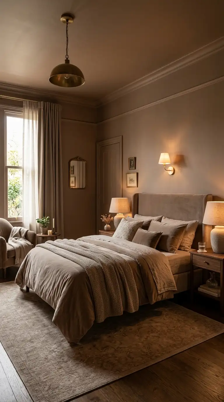 Warm Taupe Color Drenched Walls