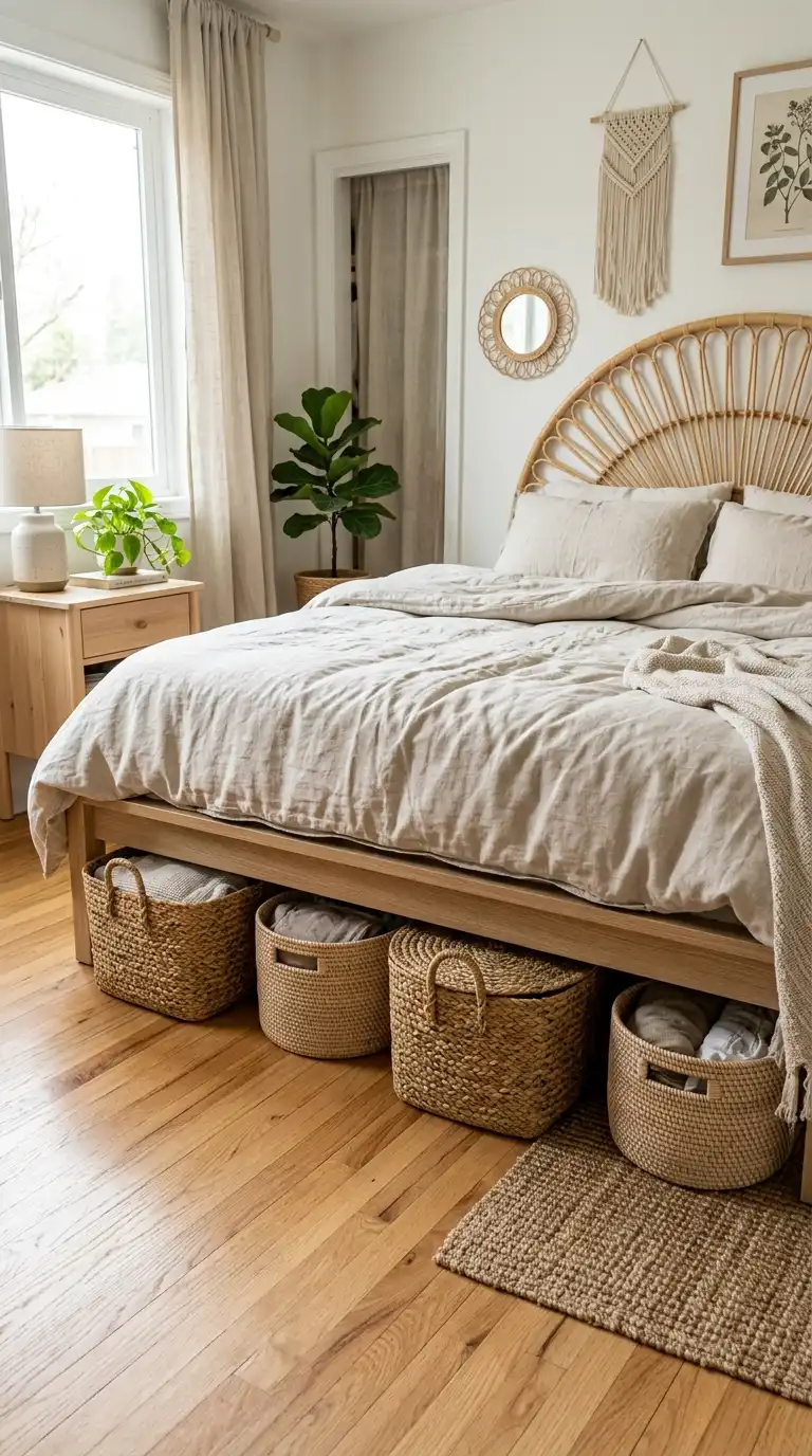 Woven Baskets Under Bed