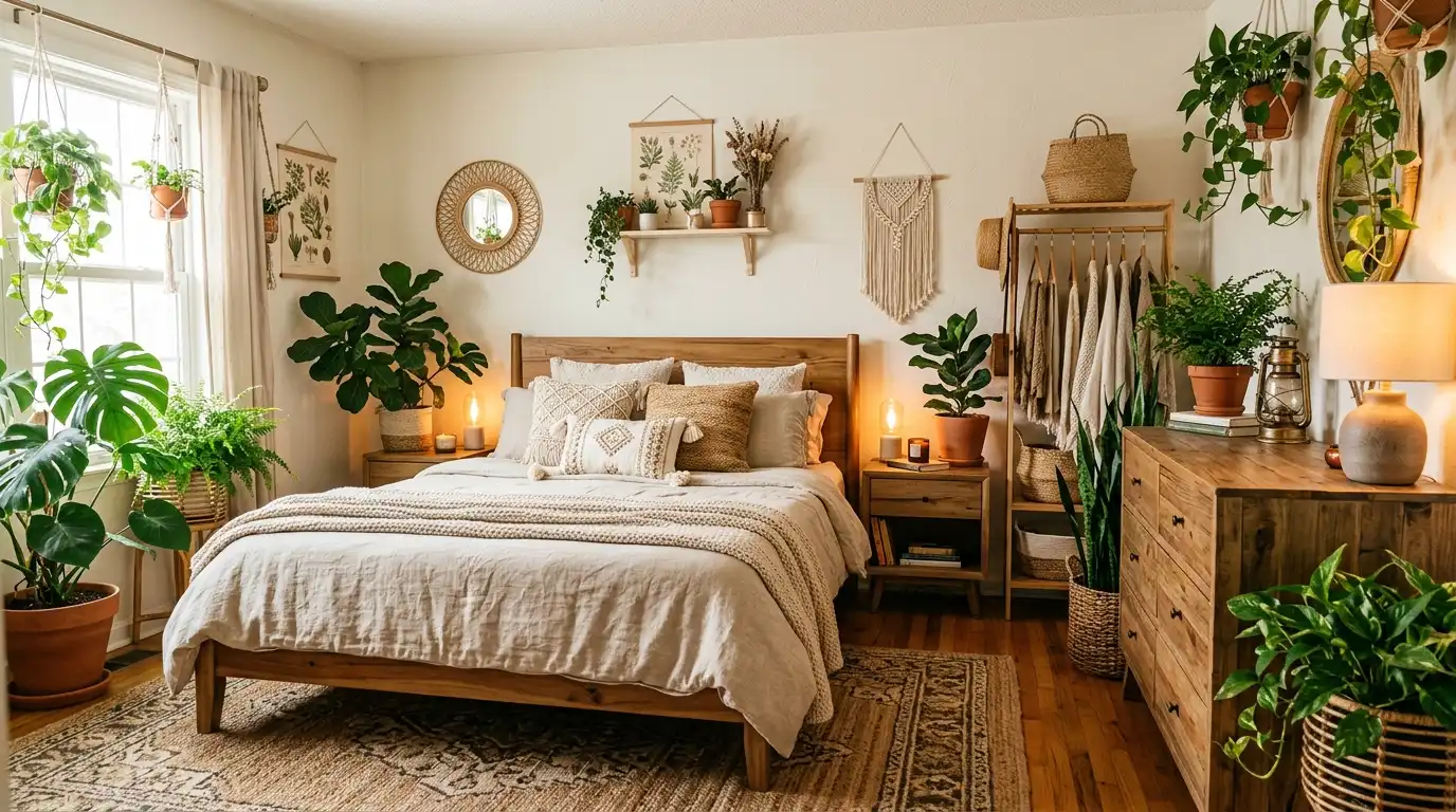 Boho Greenery Bedroom Ideas