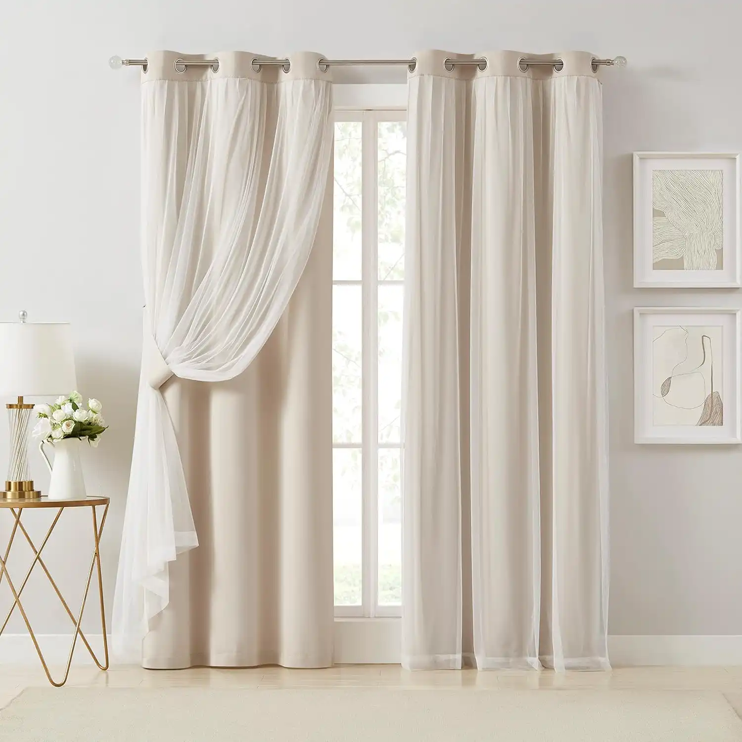 Layered Sheer and Blackout Curtains