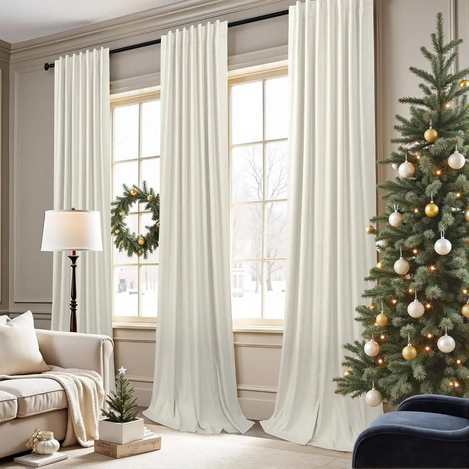 Neutral Linen Look Blackout Panels