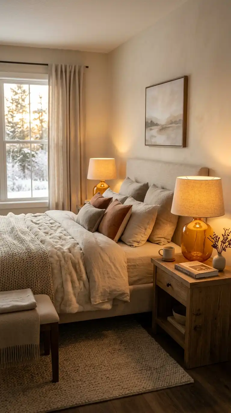 Amber Bedside Lamps With Warm Lighting
